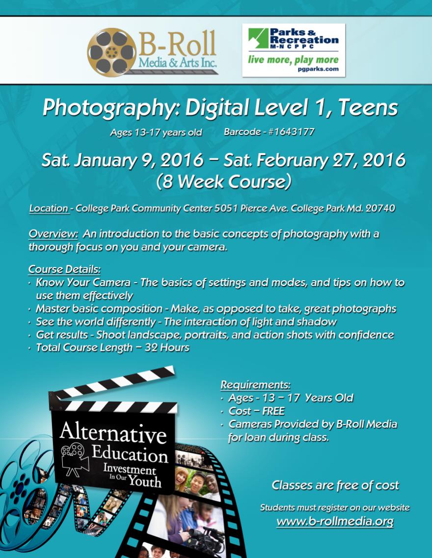 B-Roll Media & Arts - Photography Class for Teens